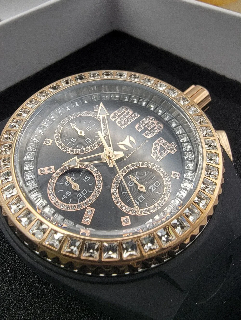 🪼 NWT TechnoMarine Cruise JellyFish Womens Watch 40mm Black Rose Gold TM-121200